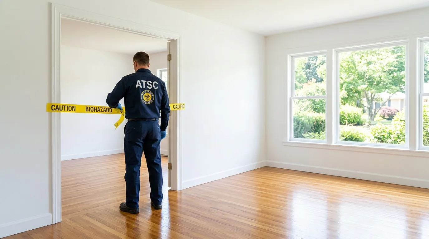 Certified biohazard cleanup crew performing Crime Scene Cleanup in Haddington